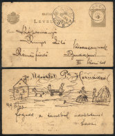 2f. Postal Card Posted From ORKEND To Budapest On 22/JUL/1899, With Nice Drawing On Reverse Of "Country Life", VF! - Briefe U. Dokumente