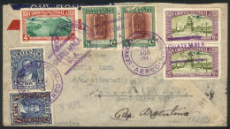 Airmail Cover Sent To Argentina On 28/AU/1941, Handsome Postage! - Guatemala