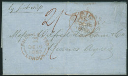 Entire Letter Dated BELFAST 14/DE/1850, Sent To Buenos Aires With Red BELFAST Datestamp, Red "PAID" In Circle,... - Other & Unclassified