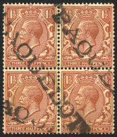 Block Of 4 Of 1½p. Stamp With PAQUEBOT Cancel, Handsome, Low Start! - Autres & Non Classés