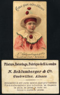 Old Advertising Card For "Schlumberger Threads", Clown Boy, Fine Quality - Other & Unclassified