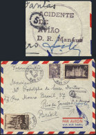 AIRPLANE CRASH: Cover Sent From Paris To Rio De Janeiro On 5/DE/1952, With Interesting Mark Applied In Brazil... - Autres & Non Classés