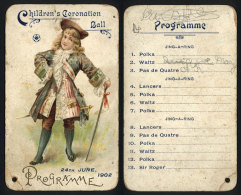 Old Card With Program For Children´s Coronation Ball, List Of Musical Pieces On Back, Fine Quality - Other & Unclassified