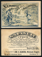 Old Advertising Card For "Sapanule" (medicine), Featuring A Cupid And Couple In Love, Fine Quality - Other & Unclassified