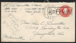 2c. Stationery Envelope Surcharged "AIR 6c. MAIL", Sent By Military Mail (A.P.O.) To Youngstown On 17/SE/1945,... - Postal History