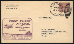 25/NO/1930 Saint Thomas (V.I.) - Fortaleza: F.A.M. First Flight To French Guiana And Brazil, VF Quality! - Marcophilie