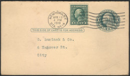 Double Postal Card With Advertisement Of A Food Products Company, Used On 13/AP/1918, VF Quality! - Marcophilie