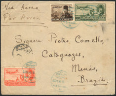 Airmail Cover Sent From Alexandria To Brazil On 23/DE/1948, Very Nice! - Sonstige & Ohne Zuordnung
