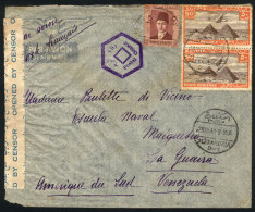Airmail Cover Sent From Alexandria To Venezuela On 29/MAY/1940, Interesting Censor Label, Very Nice! - Andere & Zonder Classificatie