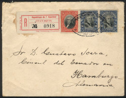 Registered Cover Sent From Guayaquil To Hamburg In DEC/1914 Franked With 25c., Very Nice! - Ecuador