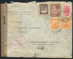 Airmail Cover Sent From Medellin To Villafranqueza (Spain) On 10/FE/1944, With Double Censor British And Spanish... - Colombia