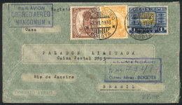 Registered Airmail Cover Sent From Bogotá To Rio De Janeiro On 7/JUN/1938, VF! - Kolumbien