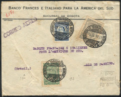 Airmail Cover Sent From Bogotá To Rio De Janeiro On 8/SE/1928 Franked With 34c., With Transit Backstamps Of... - Kolumbien