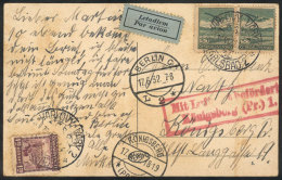 Postcard Sent Via Airmail From Karlovy-Vary To Königsberg (Germany) On 16/JUN/1932, With Berlin Transit Mark... - Andere & Zonder Classificatie