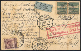 Postcard Sent Via Airmail From Karlovy-Vary To Königsberg (Germany) On 16/JUN/1932, With Berlin Transit Mark... - Autres & Non Classés