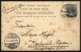 1p. Postal Card Sent From Capetown To Germany On 6/SE/1898, Stained, Low Start! - Cape Of Good Hope (1853-1904)