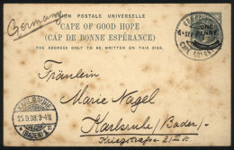 1p. Postal Card Sent From Capetown To Germany On 6/SE/1898, Stained, Low Start! - Cap De Bonne Espérance (1853-1904)