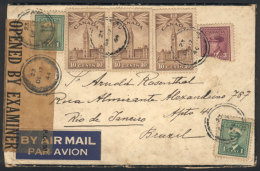 Airmail Cover Sent To Rio De Janeiro On 17/DE/1944 Franked With 35c., Very Nice! - Covers & Documents