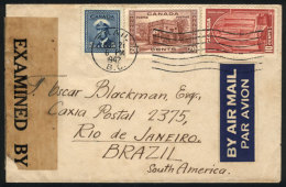 Airmail Cover Sent From Trail To Rio De Janeiro On 21/OC/1942 Franked With 35c., Censored, VF Quality! - Lettres & Documents
