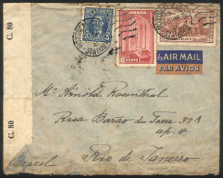 Airmail Cover Sent From Montreal To Rio De Janeiro On 10/JA/1941 Franked With 35c., Very Nice! - Brieven En Documenten