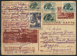 Illustrated Postal Card (agricultural Machines) Sent To Brazil On 23/OC/1951, Written In ESPERANTO, Interesting! - Lettres & Documents