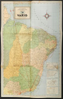 Map Of Brazil With VARIG Airline Routes, Published In MAR/1960, Size 41 X 64 Cm, Very Nice! - Other & Unclassified