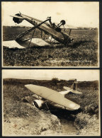 AIRPLANE ACCIDENTS: 11 Photographs Of 1932/1938, Showing Wrecked Airplanes, Very Nice, Rare! - Sonstige & Ohne Zuordnung