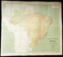 Map Of Large Size (80 X 71 Cm) Published On 7/SE/1922, Showing The POSTAL ROUTES Of Brazil, Fine Quality, Rare! - Other & Unclassified