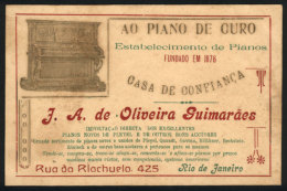 Old Trade Card Of "Ao Piano De Ouro" In Rio De Janeiro, For New And Used Piano Sales, VF - Other & Unclassified