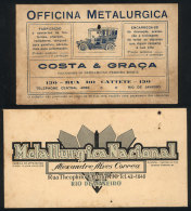 2 Old Trade Cards Of Metallurgy Workshop In Rio De Janeiro, Minor Defects - Other & Unclassified