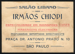 Old Trade Card Of "Salao Libano Dos Irmaos Chiodi" Of In Sao Paulo, Massages, VF - Other & Unclassified