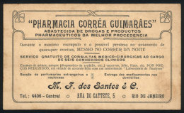 Old Trade Card Of Drugstore "Correa Guimaraes" In Rio De Janeiro, Minor Defect - Other & Unclassified