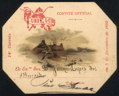 Old Official Invitation Of TURF Club, December 1892, Nice And VF - Other & Unclassified