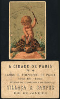 Old Advertising Card Of "Casa Villaca & Campos", Clothing Store In Rio De Janeiro, View Of Baby Riding A... - Other & Unclassified
