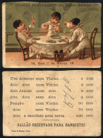 Old Advertising Card Of "Grande Restaurante Do Novo Mundo", Some Margins Trimmed, Very Rare! - Other & Unclassified