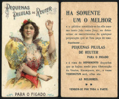 Beautiful Woman, Old Advertising Card Of REUTER Liver Pills (medicine), Fine Quality - Other & Unclassified