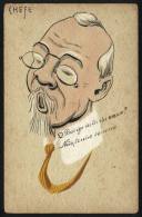 HAND-PAINTED PC: Sleepy Old Man With Glasses, Colleccao F.B., Circa 1905, Fine Quality - Other & Unclassified