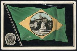 Largo Da Gloria (Rio De Janeiro), Flag, Old Patriotic PC Sent To Paris In 1909, Minor Defect - Other & Unclassified