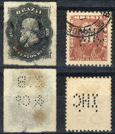 2 Stamps With Interesting PERFINS, Rare, Good Opportunity! - Collections, Lots & Series