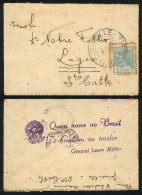 Cover Sent From Joinville To Lages On 9/SE/1942 With Interesting Violet Backstamp: "Whoever Is Born In Brazil Is... - Briefe U. Dokumente