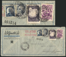 Registered Airmail Cover Sent From Sao Paulo To Montevideo On 1/OC/1941 With Very Handsome Postage, VF! - Covers & Documents