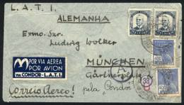 Airmail Cover Sent Via Condor-LATI (see Label, Rare!!) From Joinville To Germany On 9/JUL/1941 Franked With... - Briefe U. Dokumente