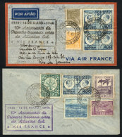 2 Airmail Covers With Postmarks Of Rio 11/MAY/1940, With 2 Different Marks Commemorating The 10th Anniversary Of... - Covers & Documents