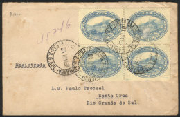 Cover Franked With Block Of 4 Of RHM.C-113, Sent From Porto Alegre To Santa Cruz On 3/MAR/1937, Very Nice! - Briefe U. Dokumente