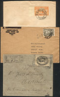 3 Covers Used Between 1937 And 1940, Franked With Commemorative Stamps ALONE, VF Quality, High Catalog Value, Good... - Covers & Documents