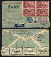 Registered Airmail Cover Sent From Rio To Germany On 23/JA/1936, Franked With Block Of 4 Sc.408 + Other Values... - Covers & Documents