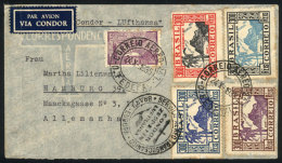 Airmail Cover Sent From Rio To Germany On 24/OC/1935, Franked With The Complete Set Sc.414/7 + Another Value, VF... - Briefe U. Dokumente