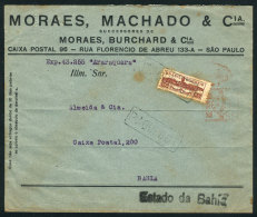 Circa 1934, Cover Sent From Sao Paulo To Bahia With Meter Postage Of 200Rs. + RHM.C-64, With Framed PAQUEBOT... - Briefe U. Dokumente