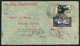 30/MAY/1934 Rio De Janeiro - Germany: Cover Flown Via ZEPPELIN, Friedrichshafen Arrival Backstamp, With Small Fault... - Briefe U. Dokumente