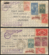 2 Airmail Covers Sent From Porto Alegre To Manaos On 27/OC/1933, Very Nice Postages, VF! - Briefe U. Dokumente